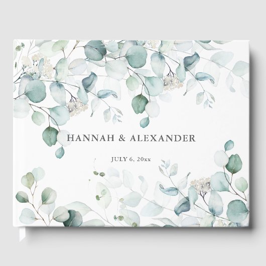 Eucalyptus Greenery Wedding Guest Book Keepsake Gastenboek (Voorkant)