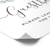 Eucalyptus Greenery  Wedding Guestbook Sign Poster (Hoek)