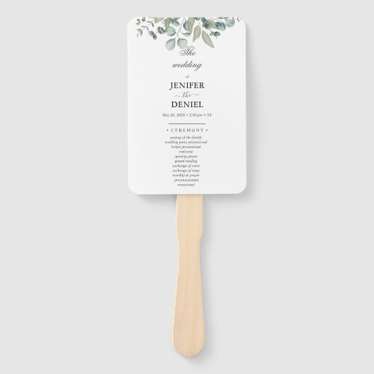 Eucalyptus Greenery Wedding Handwaaier (Voorkant)
