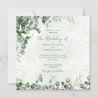 Eucalyptus Greenery Wedding Invitation 1001 Square Kaart