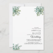 eucalyptus greenery wedding Invitation Kaart (Voorkant)