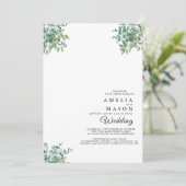 eucalyptus greenery wedding Invitation Kaart (Staand voorkant)