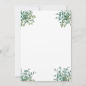 eucalyptus greenery wedding Invitation Kaart (Achterkant)