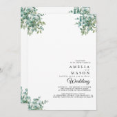 eucalyptus greenery wedding Invitation Kaart (Voorkant / Achterkant)