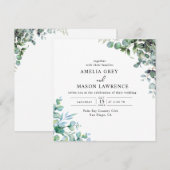 eucalyptus greenery wedding Invitation Kaart (Voorkant / Achterkant)