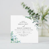 eucalyptus greenery wedding Invitation Kaart (Staand voorkant)