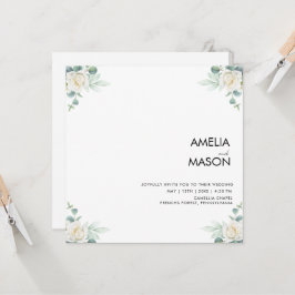 eucalyptus greenery wedding Invitation Kaart