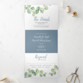 Eucalyptus Greenery Wedding Invitations Drieluik Uitnodiging (Binnen)
