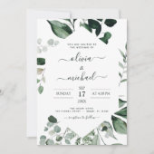 Eucalyptus Greenery Wedding Invitations Kaart (Voorkant)