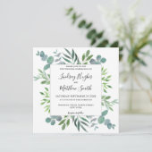 Eucalyptus Greenery Wedding Kaart (Staand voorkant)