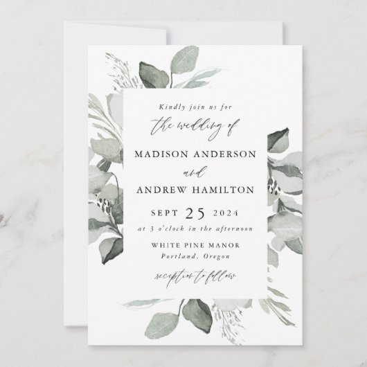 Eucalyptus Greenery Wedding Kaart (Voorkant)