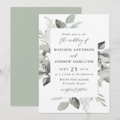 Eucalyptus Greenery Wedding Kaart (Voorkant / Achterkant)