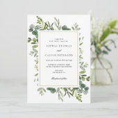 Eucalyptus Greenery Wedding Kaart (Staand voorkant)