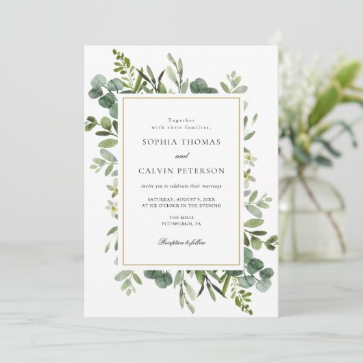 Eucalyptus Greenery Wedding Kaart