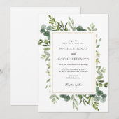 Eucalyptus Greenery Wedding Kaart (Voorkant / Achterkant)