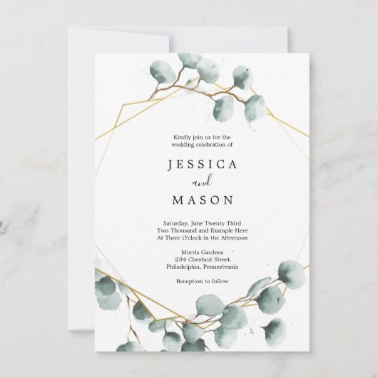 Eucalyptus Greenery Wedding Kaart (Voorkant)