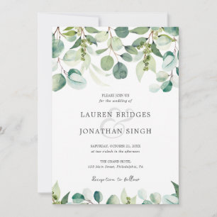 Eucalyptus Greenery Wedding Kaart