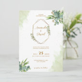 Eucalyptus Greenery Wedding Kaart (Staand voorkant)