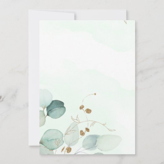 Eucalyptus Greenery Wedding Kaart (Achterkant)