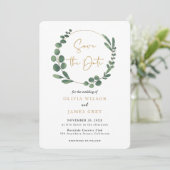 Eucalyptus Greenery Wedding Kaart (Staand voorkant)