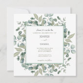Eucalyptus Greenery Wedding Kaart (Voorkant)