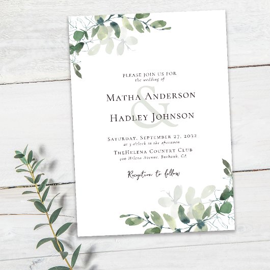 Eucalyptus Greenery Wedding Kaart