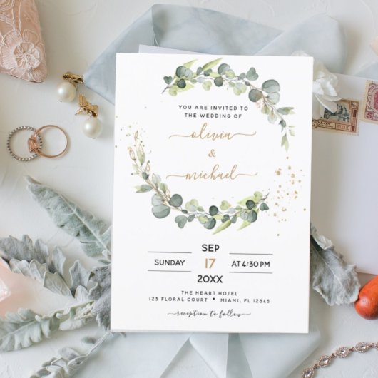 Eucalyptus Greenery Wedding Kaart