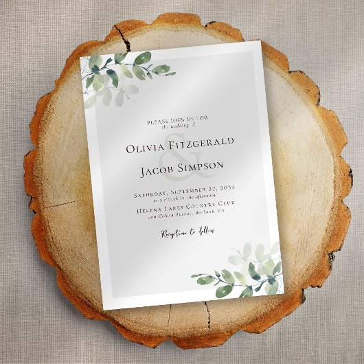 Eucalyptus Greenery Wedding Kaart