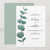 Eucalyptus Greenery Wedding Kaart (Voorkant / Achterkant)