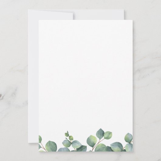 Eucalyptus Greenery Wedding Kaart (Achterkant)