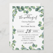 Eucalyptus Greenery Wedding Kaart (Voorkant / Achterkant)