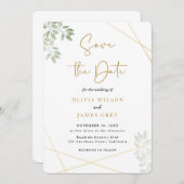 Eucalyptus Greenery Wedding Kaart (Voorkant / Achterkant)