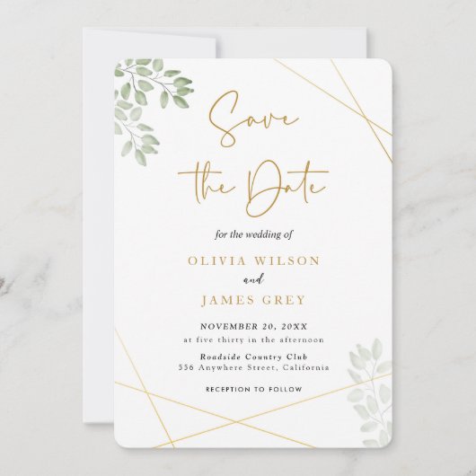 Eucalyptus Greenery Wedding Kaart (Voorkant)