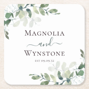 Eucalyptus Greenery Wedding Kartonnen Onderzetters