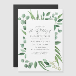Eucalyptus Greenery Wedding Magnetische Uitnodiging
