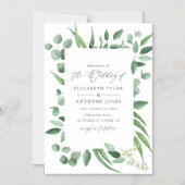 Eucalyptus Greenery Wedding Magnetische Uitnodiging (Voorkant)