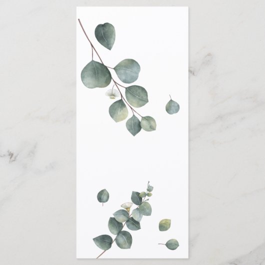Eucalyptus Greenery Wedding Menu (Achterkant)