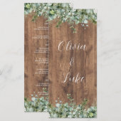 Eucalyptus Greenery Wedding Menu Card | Rustic (Voorkant / Achterkant)