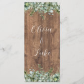 Eucalyptus Greenery Wedding Menu Card | Rustic (Voorkant)