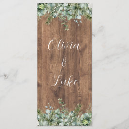 Eucalyptus Greenery Wedding Menu Card | Rustic