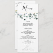 Eucalyptus Greenery Wedding Menu en dank u Kaart (Voorkant / Achterkant)