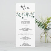 Eucalyptus Greenery Wedding Menu of Vrijgezellenfe Kaart (Staand voorkant)