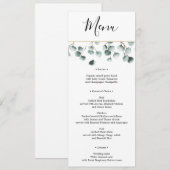 Eucalyptus Greenery Wedding Menu of Vrijgezellenfe Kaart (Voorkant / Achterkant)