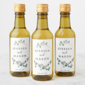 Eucalyptus Greenery Wedding Mini Wine Labels Wijn Etiket (Flessen)