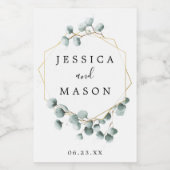 Eucalyptus Greenery Wedding Mini Wine Labels Wijn Etiket (Enkel label)