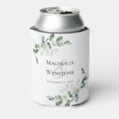 Eucalyptus Greenery Wedding Monogram Blikjeskoeler (Blikje Achterkant)