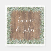 Eucalyptus Greenery Wedding Napkin | Rustic Servet (Voorkant)