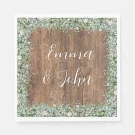 Eucalyptus Greenery Wedding Napkin | Rustic Servet