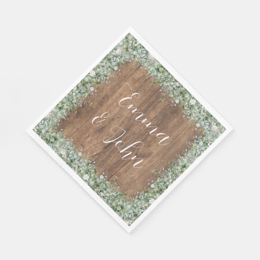Eucalyptus Greenery Wedding Napkin | Rustic Servet (Hoek)