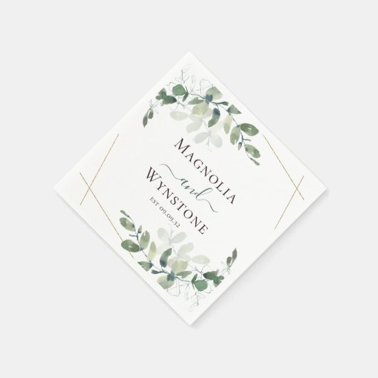 Eucalyptus Greenery Wedding Napkins Servet (Hoek)
